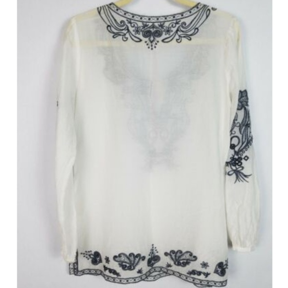 Monoreno Boho Peasant Tunic Blouse - Picture 6 of 8